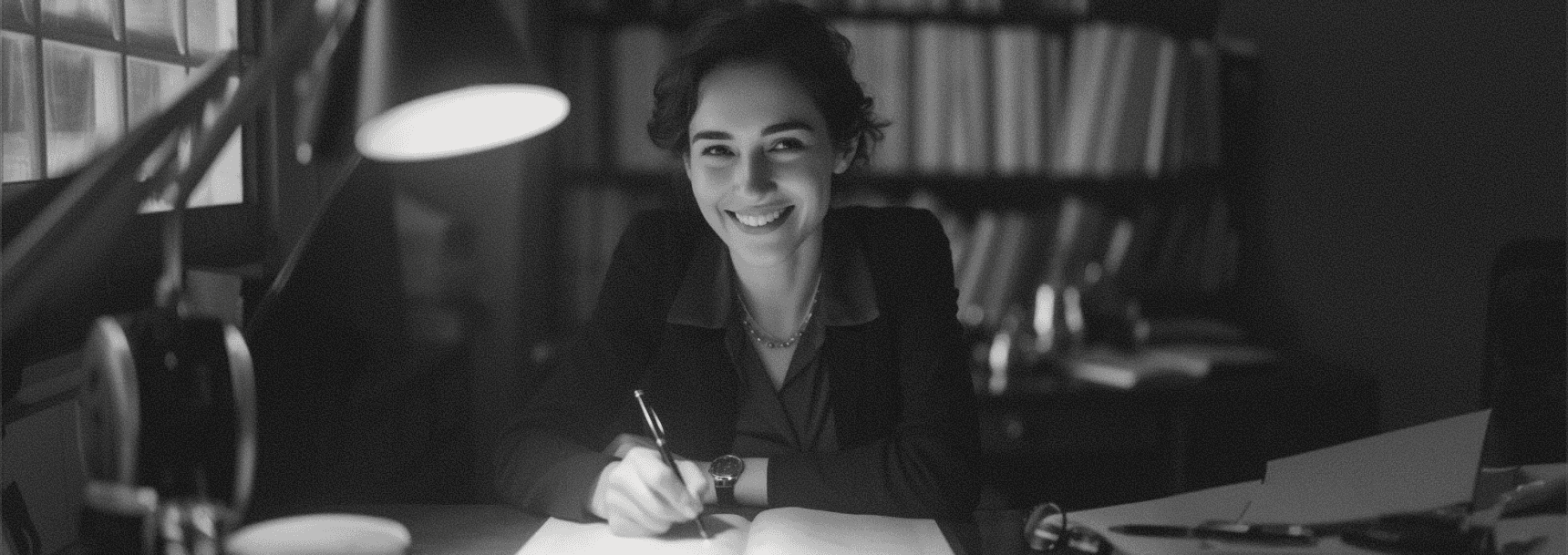 A member of the Adpedia team working at a desk