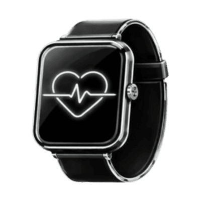 Smartwatch icon with a heart-rate graph