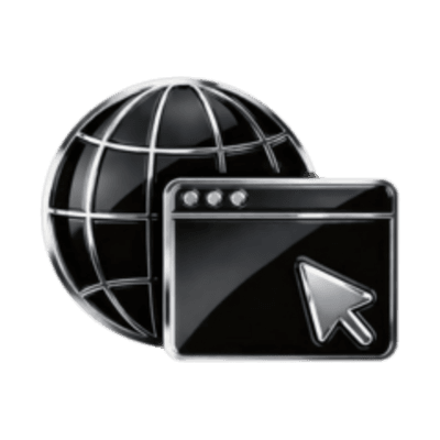 Globe and browser window icon representing the web